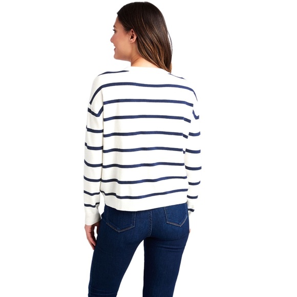 Wool Blend VINEYARD VINES | NWT Stripe Crewneck Patch Pocket Sweater Jumper - Picture 2 of 15